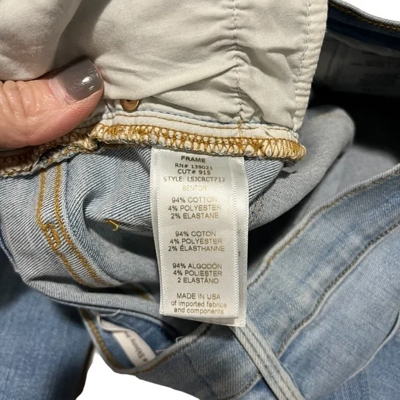 Frame Le Skinny De Jeanne Jeans Benton Wash Size 28 LSJCRCT712 Mid Rise - Picture 7 of 8